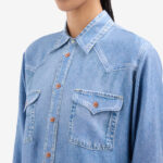 FAUX DENIM SILK SHIRT