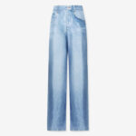 FAUX DENIM SILK PANTS