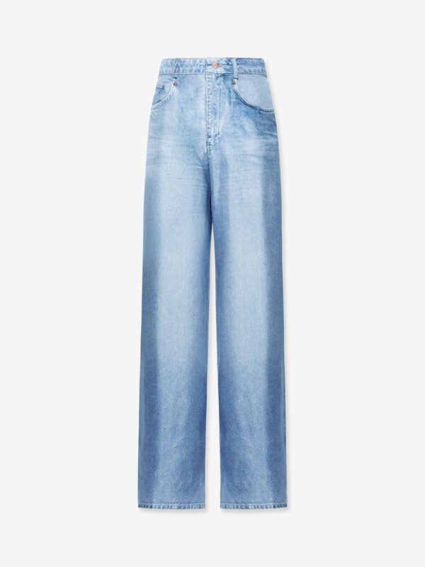 FAUX DENIM SILK PANTS