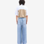 FAUX DENIM SILK PANTS
