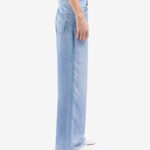 FAUX DENIM SILK PANTS