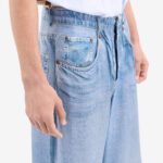 FAUX DENIM SILK PANTS
