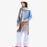 FAUX DENIM SILK JACKET
