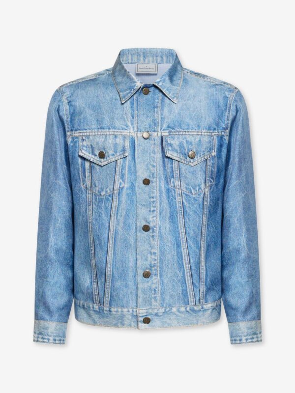 FAUX DENIM SILK JACKET