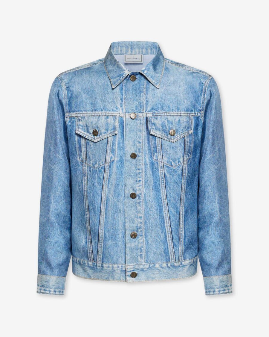 FAUX DENIM SILK JACKET
