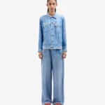 FAUX DENIM SILK JACKET