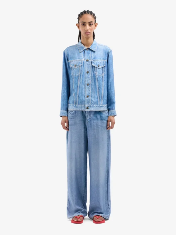 FAUX DENIM SILK JACKET