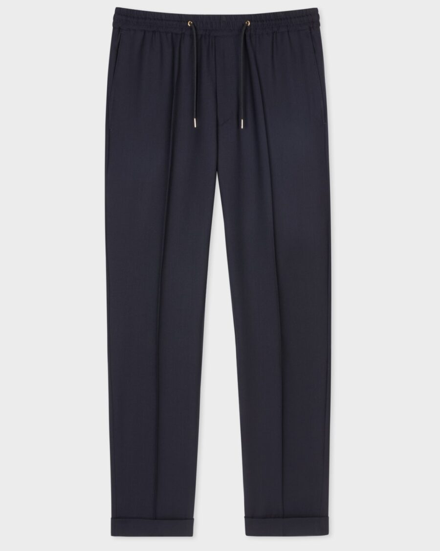 DRAWSTRING WAIST SLIM FIT TROUSERS