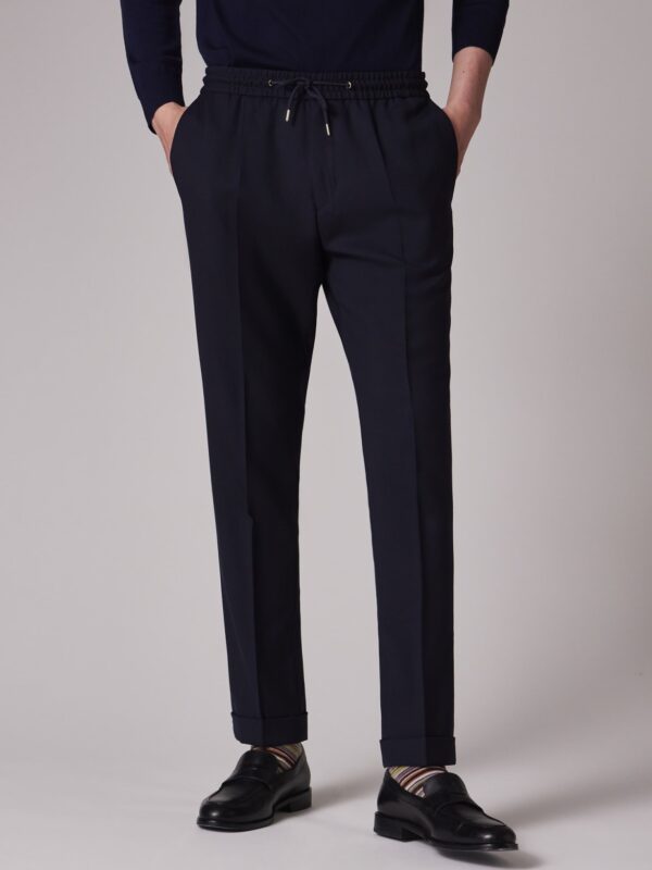 DRAWSTRING WAIST SLIM FIT TROUSERS