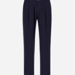 TROUSERS IN COTTON LINEN POPELINE