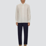 TROUSERS IN COTTON LINEN POPELINE