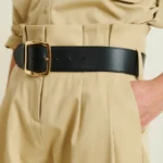 PLEATED BELTED PANTS