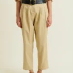 PLEATED BELTED PANTS