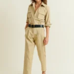 PLEATED BELTED PANTS