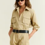 PLEATED BELTED PANTS