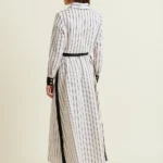 STRIPED BELTED DRESS