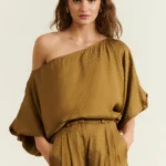 MONICA OFF THE SHOULDER CHVRON TOP