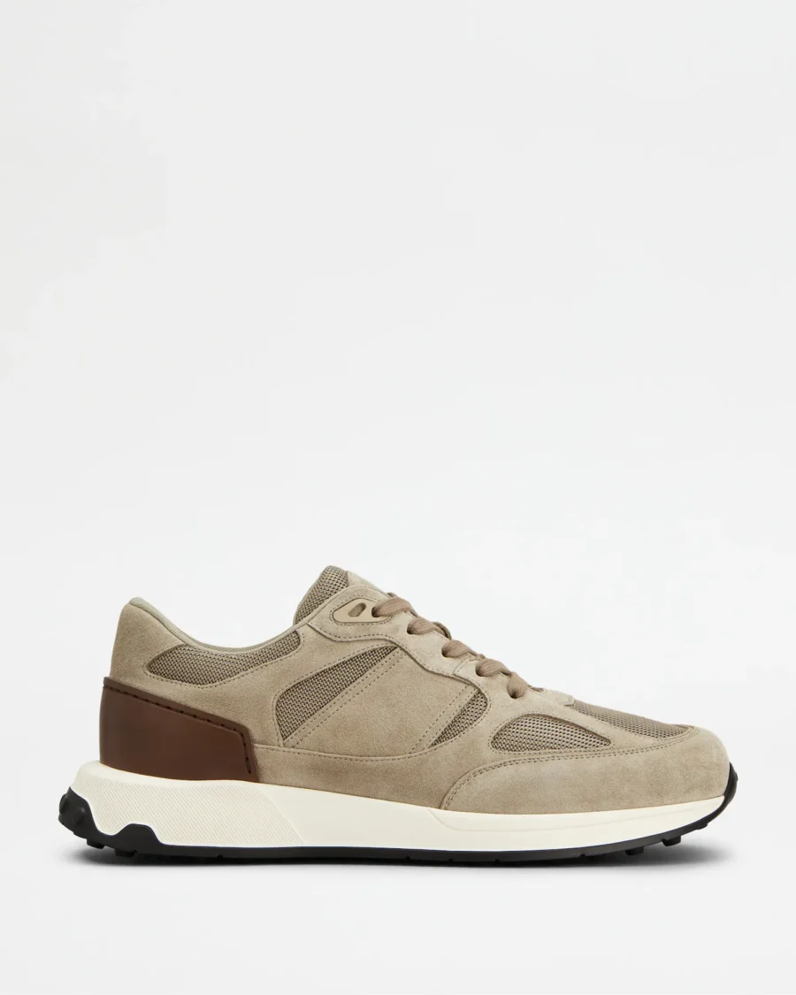 SNEAKERS IN SUEDE AND FABRIC