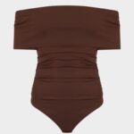 RUCHED OFF THE SHOULDER BODYSUIT