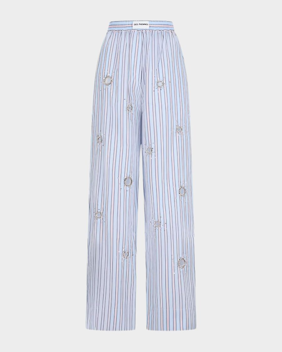 EMBELLISHED STRIPED PANTS