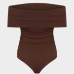 RUCHED OFF THE SHOULDER BODYSUIT