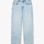 LIGHT WASH GRAFFITI DENIM JEANS