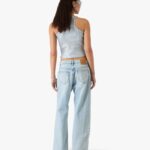 LIGHT WASH GRAFFITI DENIM JEANS