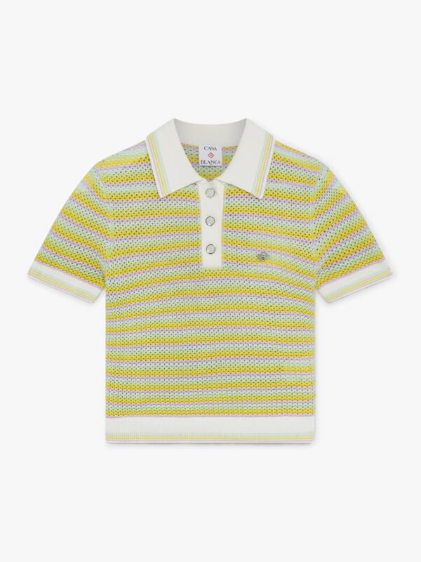 STRIPED CROCHET POLO