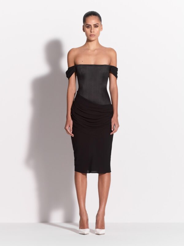 OFF THE SHOULDERS MIDI DRESS