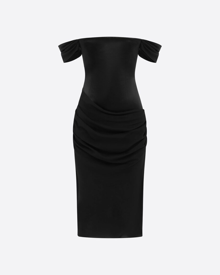 OFF THE SHOULDERS MIDI DRESS