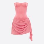 STRAPLESS DRAPED MINI DRESS