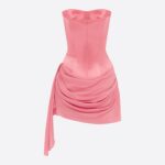 STRAPLESS DRAPED MINI DRESS