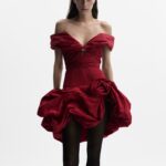 FRAPED SHAWL COLLAR MIDI DRESS