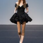 DREAPED SHAWL COLLAR MIDI DRESS