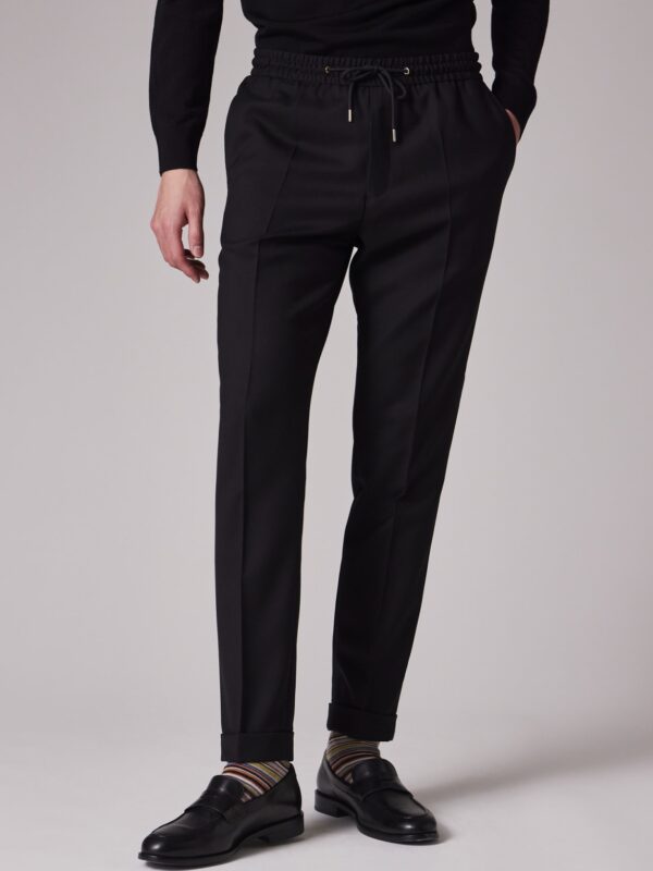 DRAWSTRING WAIST SLIM FIT TROUSERS