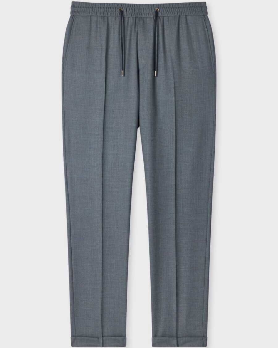DRAWSTRING WAIST SLIM FIT TROUSERS