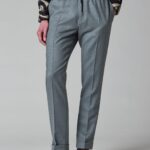 DRAWSTRING WAIST SLIM FIT TROUSERS