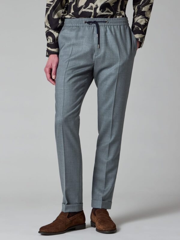 DRAWSTRING WAIST SLIM FIT TROUSERS