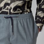 DRAWSTRING WAIST SLIM FIT TROUSERS