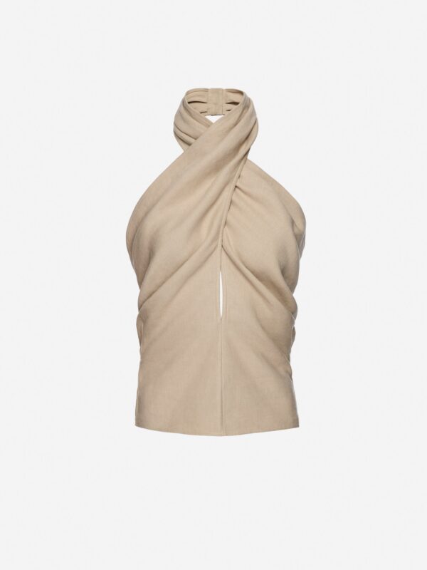 HALTERNECK LINEN TOP