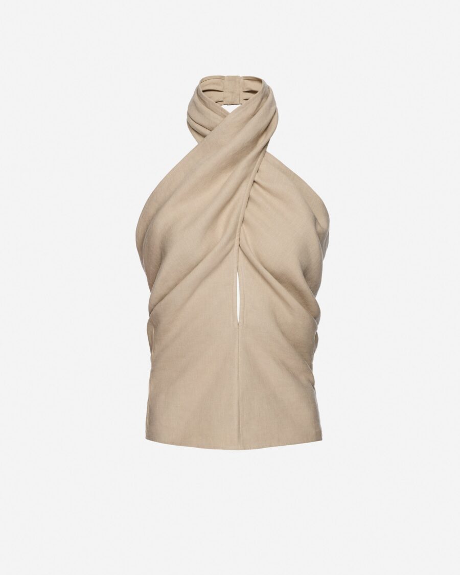 HALTERNECK LINEN TOP