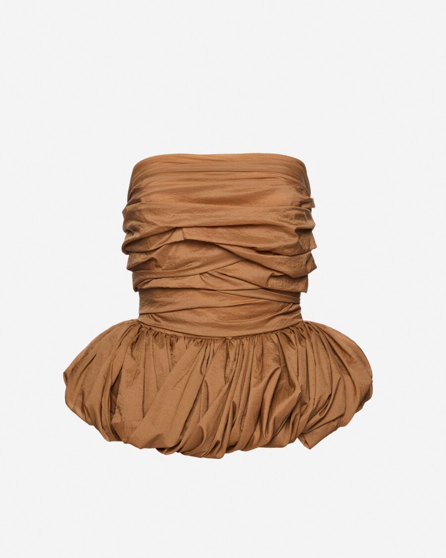 DRAPED PEPLUM CORSET TOP