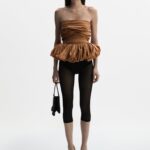 DRAPED PEPLUM CORSET TOP