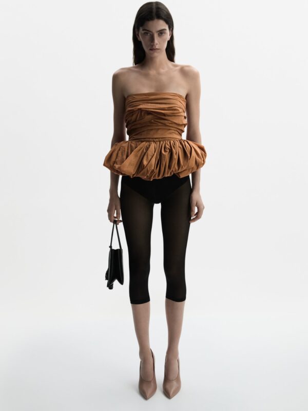 DRAPED PEPLUM CORSET TOP