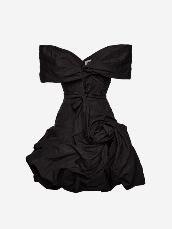 DREAPED SHAWL COLLAR MIDI DRESS