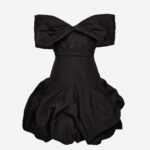 DREAPED SHAWL COLLAR MIDI DRESS