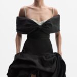 DREAPED SHAWL COLLAR MIDI DRESS