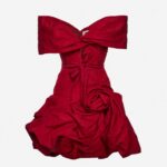 FRAPED SHAWL COLLAR MIDI DRESS