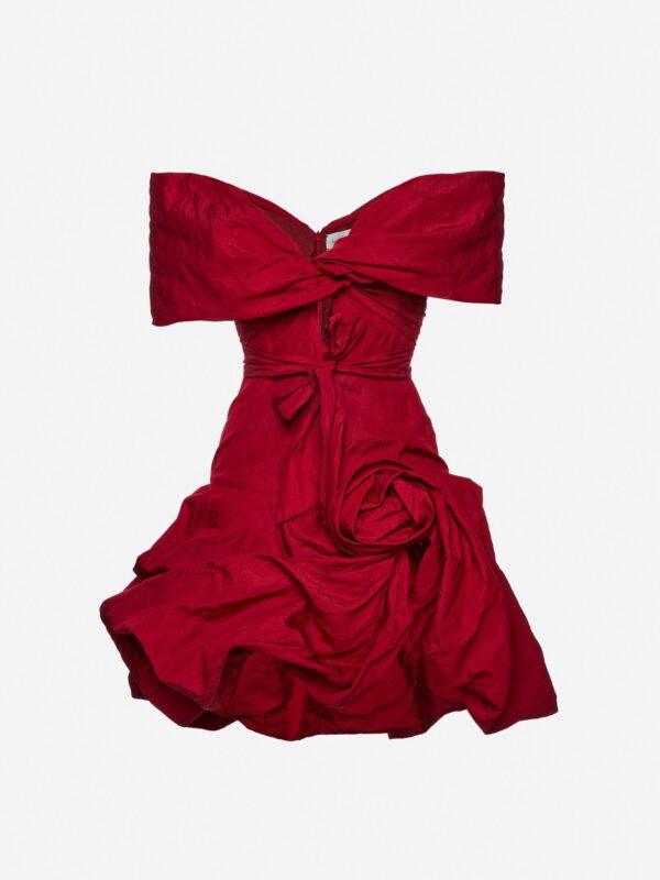 FRAPED SHAWL COLLAR MIDI DRESS