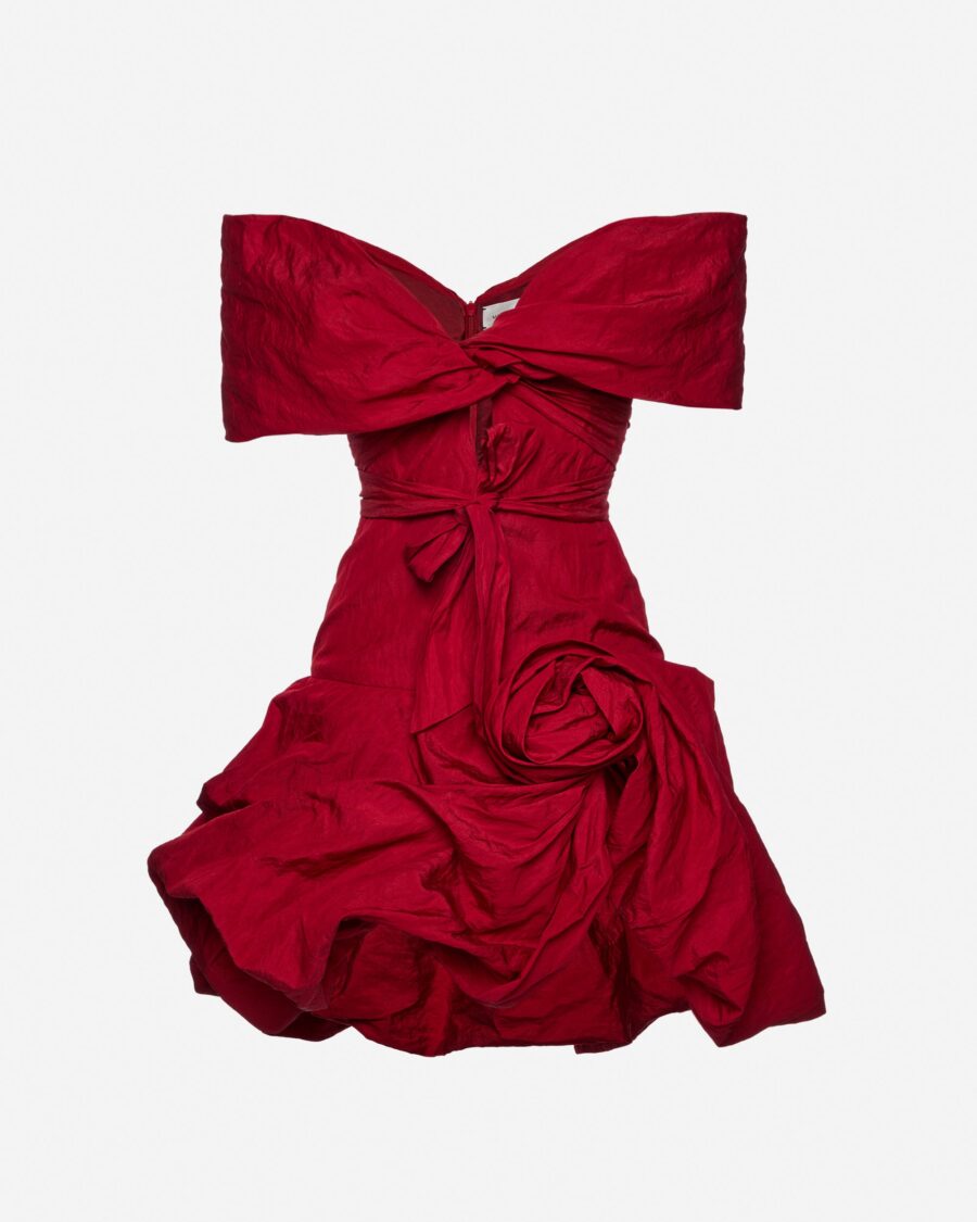 FRAPED SHAWL COLLAR MIDI DRESS